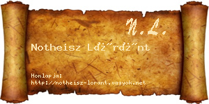 Notheisz Lóránt névjegykártya