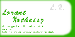 lorant notheisz business card