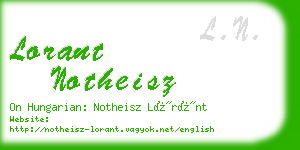 lorant notheisz business card